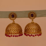 Premium Matte Dome Crystal Drop Jhumka Earrings