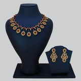 Sunburst Ruby CZ Stone Bridal Necklace Set