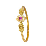 Exquisite Antique Gold Plated Ruby CZ Lakshmi Bangle