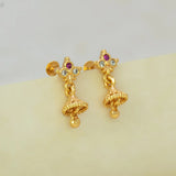 Ruby CZ Stone Small Kids Jhumka Earrings