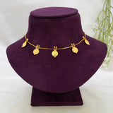 Gold Plated Ruby Stone Head Kasu Necklace