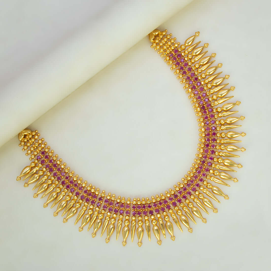 Elegant Ruby Stone Traditional Jasmine Necklace