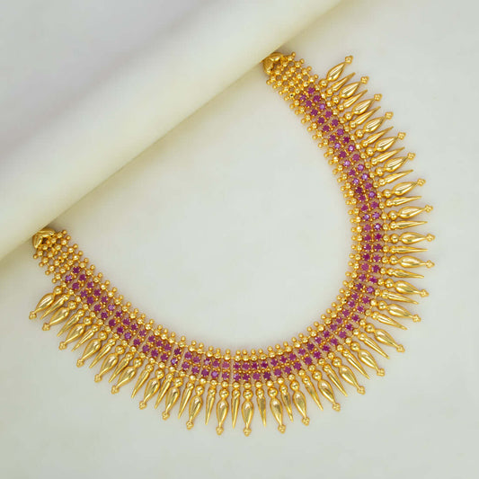 Elegant Ruby Stone Traditional Jasmine Necklace