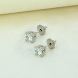 Silver-Tone-CZ-Solitaire-Stud-Earrings-