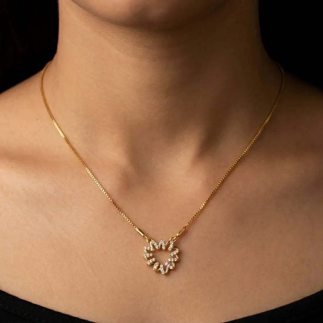Stunning Gold-Plated CZ Pendant Chain