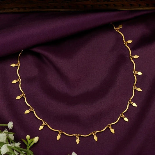 Gold Plated Wavy Chain Elakkathali Necklace