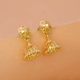 Simple Gold Foamed Jhumka Earrings