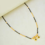 Gold Plated Black CZ Stone Tear Drop Pendant Mangalsutra