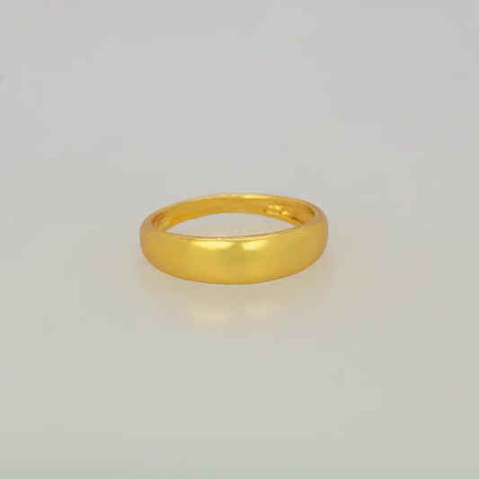 Classic Plain Gold-Plated Dome Band Ring