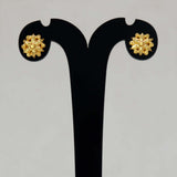 Small Gold-Plated Floral Round Ear Studs