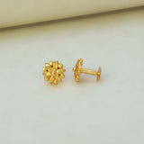 Small Gold-Plated Floral Round Ear Studs