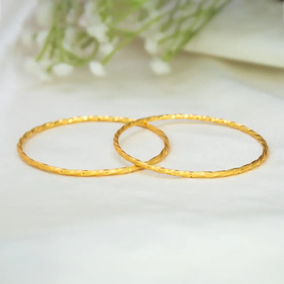 Simple Gold Plated Twisted Bangles