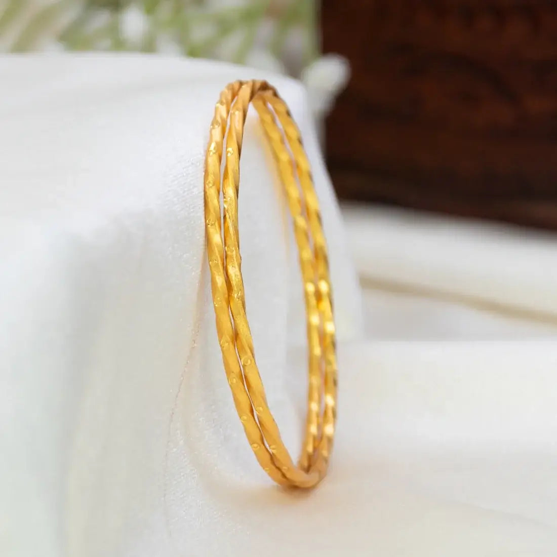 Simple Gold Plated Twisted Bangles