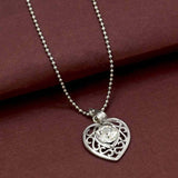Simple-silver-tone-heart-pendant-with-chain