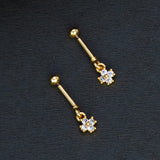 Small Floral CZ Gold Plated Bugadi Earrings