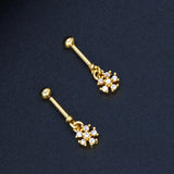 Small Floral CZ Gold Plated Bugadi Earrings