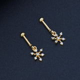 Small Floral CZ Gold Plated Bugadi Earrings