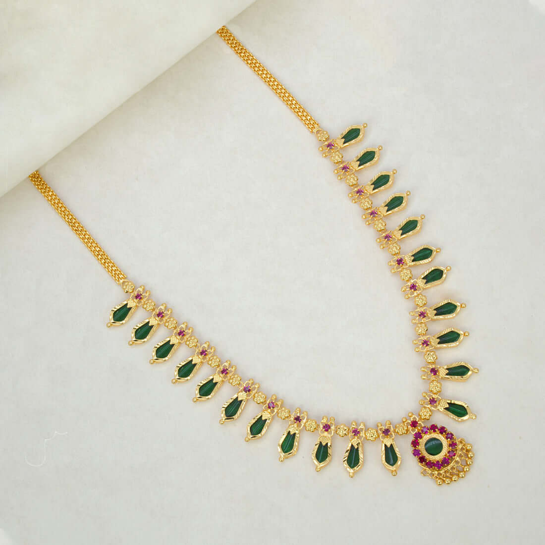 Kerala Traditional Nagapadam Necklace - 11 Stones - K Supreme