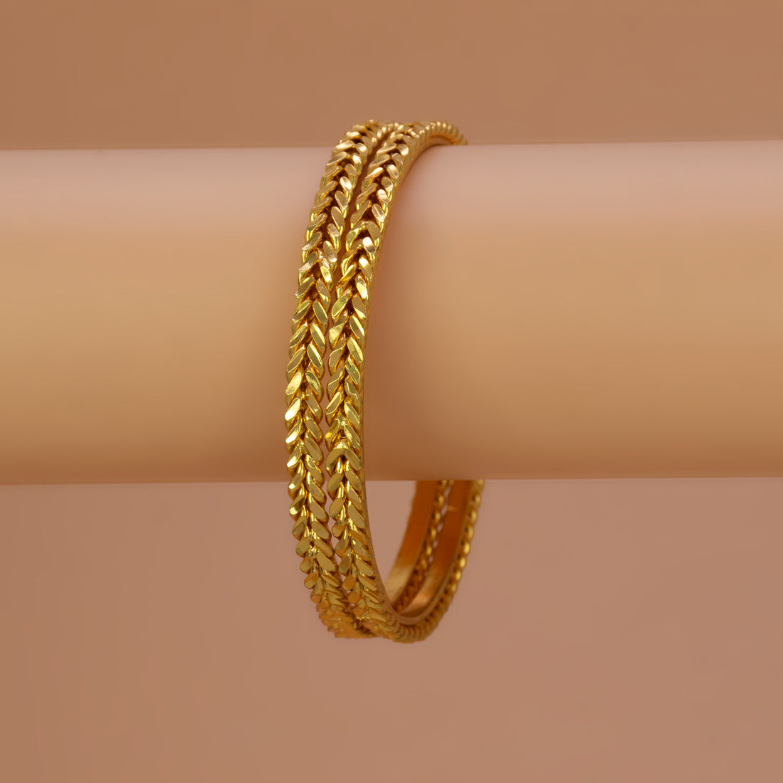 Traditional Wheat Design Gold Plated Bangles