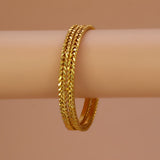 Traditional Wheat Design Gold Plated Bangles