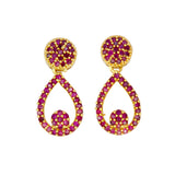 लड़कियों के लिए सिंथेटिक स्टोन गोल्ड प्लेटेड हार्ट ड्रॉप इयररिंग्स 