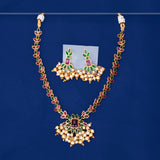 Antique Floral Multi Kemp Stone Necklace Set