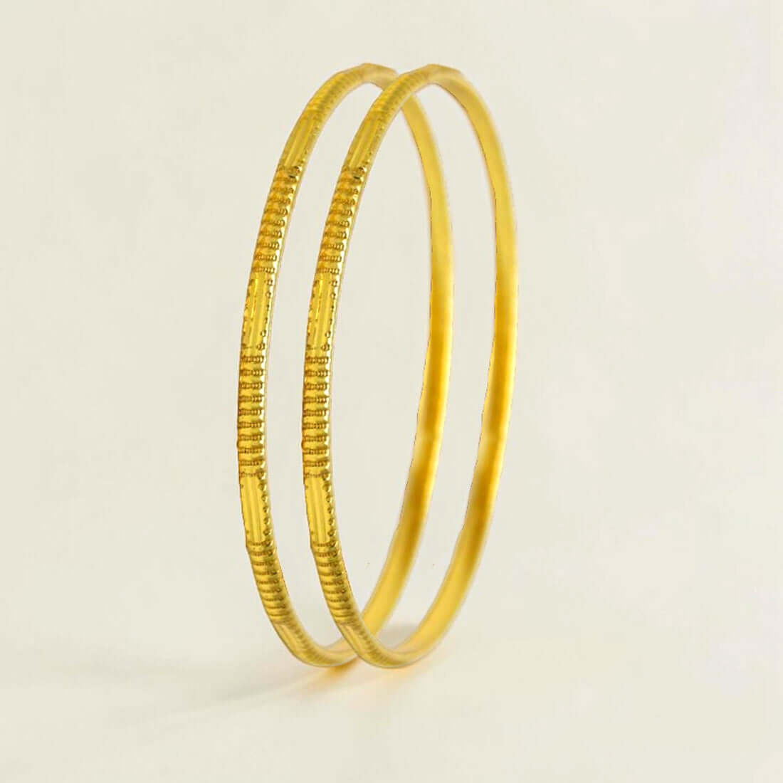 Stylish Gold Plated Designer Cutting Bangles elegantly displayed, perfect for daily wear and special occasions.