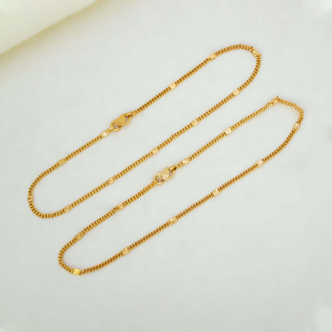 Stylish Gold Plated Disc Design Curb Link Chain
