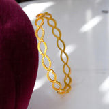 Stylish Gold Plated Oval Design Light - weight Bangle - KSupreme