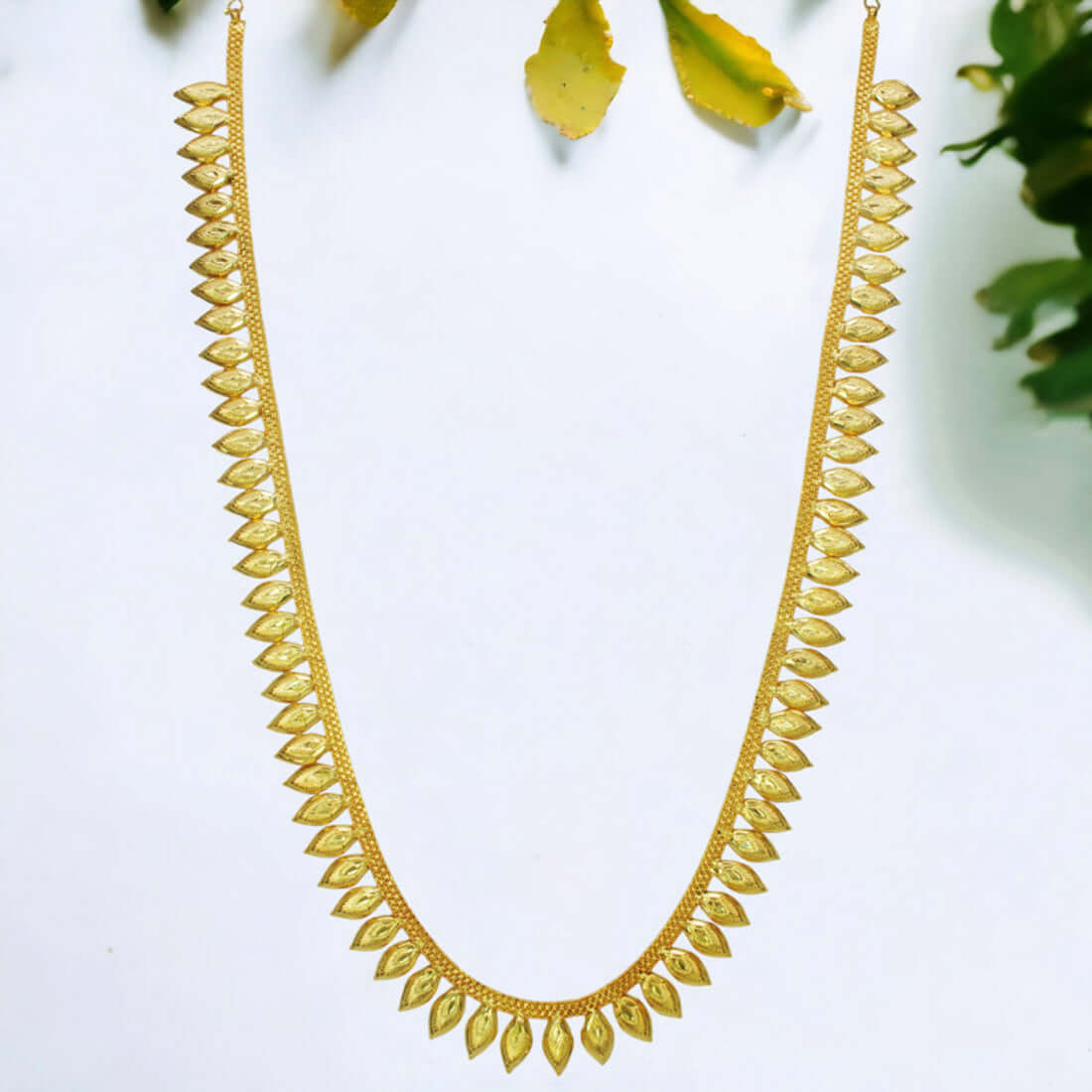 Stylish Designer Mullamottu/Jasmine Long Neck Chain