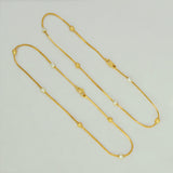 Gold Plated Two-Tone Beads TV Chain Anklets