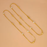 Gold Plated Two-Tone Beads TV Chain Anklets