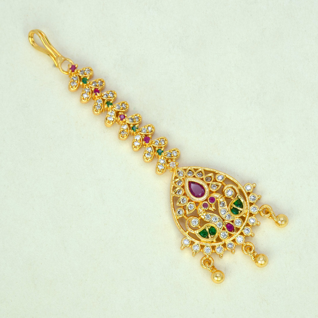 Traditional-Gold-Plated-CZ-Peacock-Maang-Tikka-Wbg