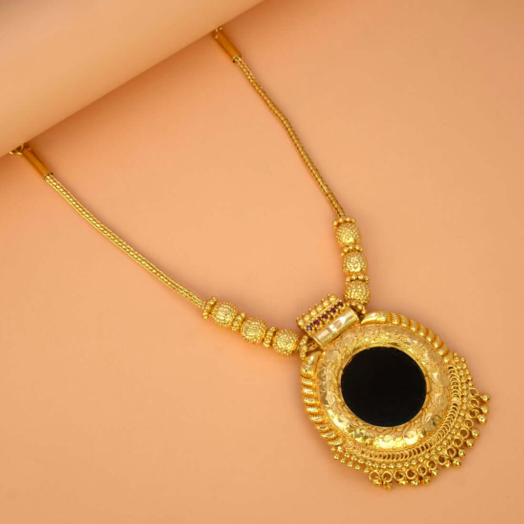 Traditional Gold Plated Big Enamel Pendant Necklace Buy|Kollam
