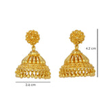 Stylish Gold Plated Medium Jhumka Earrings