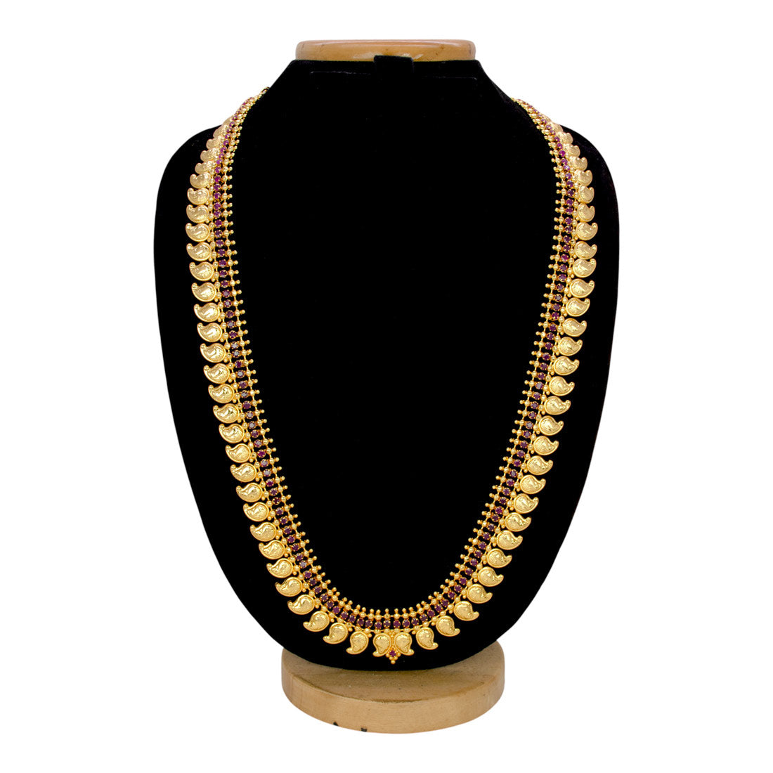 Traditional-Gold-Plated-Long-Mango-CZ-Ruby-Haram