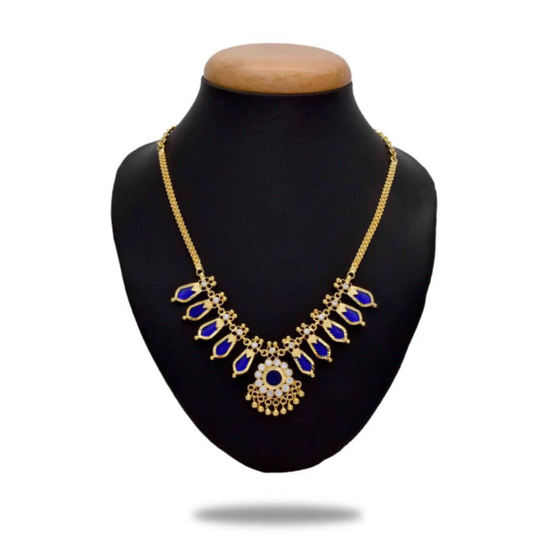 Traditional Kerala Nagapadam Necklace - Blue