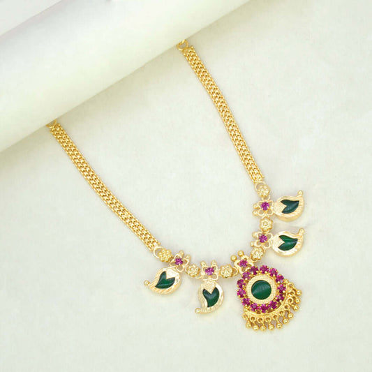 Traditional Kerala Mango Necklace- 2 Stone- Green