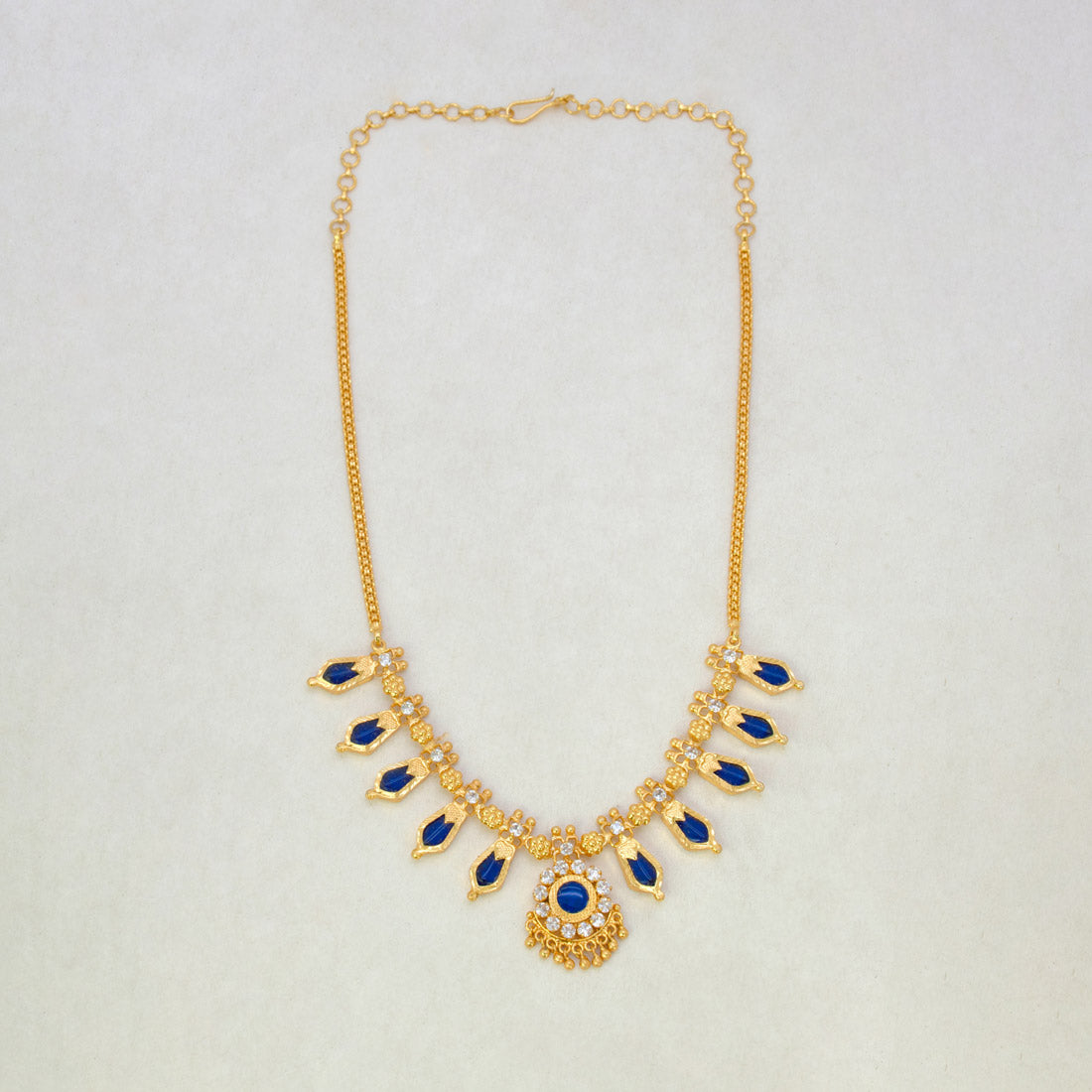 Traditional Kerala Nagapadam Necklace - Blue