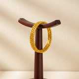 Trendy-Gold-Plated-Three-Line-Twisted-Bangle