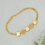 Trendy Gold-Plated Circular Charm Bracelet