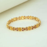 Trendy Gold Plated Designer Stone Bangle