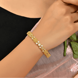 Trendy Gold Plated Designer Stone Bangle