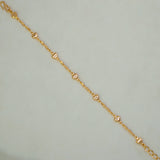 सोने की परत चढ़ा चौकोर कट वाला बहुरंगी पत्थर का ब्रेसलेट 