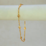 सोने की परत चढ़ा चौकोर कट वाला बहुरंगी पत्थर का ब्रेसलेट 