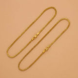 Elegant Gold-Plated Flat Two-Line Box Chain Anklets