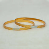 Diagonal Textured Two-Tone Gold & Rhodium Bangles