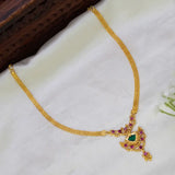 Gold Plated Ruby Stone Palakka Pendant Necklace