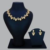 Unique Wavy Design CZ Stone Necklace Set