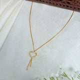 Gold Plated CZ Stone Heart Pendant Necklace